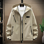 Meeste &uuml;lisuur jope veekindel kapuutsiga tuulejope Bomber jakk vabaaja jope, lahtised t&otilde;mblukuga mantlid 8XL khaki