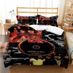 3D Prindiga Mood AC_DC Rockb&auml;nd Voodipesukomplekt AC-DC B&auml;ndi Mustriga Tekikott Padjap&uuml;&uuml;ridega &Uuml;heinimesevoodi T&auml;issuuruses Kuninganna Kuningas AU Single(140x210cm)