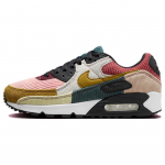 Nike Air Max 90 Mitmev&auml;rvilised Sametist Naiste Tossud Must Pronksjas Punane-Tolmune FB8455-001 44.5