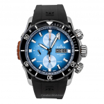 Edox CO-1 Kronograaf Kummirihm Sinine sihver Automaatne Sukeldujakell 01128-3NOCA-BUIDN 500M Meeste k&auml;ekell