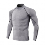 Meeste sportlik 3D Slim Fit k&otilde;rge elastsusega krae Kiiresti kuivav pikkade varrukatega Slim Fit Compression figuuri kujundav j&otilde;usaali jooksu korvpalli T-s&auml;rk XL