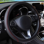 37-39 cm Car Steering Wheel Cover Skidproof Auto Steering- Wheel Cover Anti-Slip Embossing Leather Car-styling Car punane