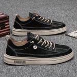 Meeste kingad S&uuml;gis 2024 Uued vabaaja nahast kingad Briti trendi mitmek&uuml;lgsed meeste veekindlad ja libisemisvastased mustad lauajalatsid moekingad 44 must