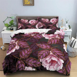 Lilleline tekikott lilled lehed kuningas voodipesukomplekt kevadine &otilde;itsemine aed tekkikott talumaja kroonlehed botaaniline voodikate US Full(200x230cm)