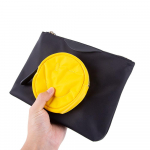 2025 Uus ekspordi v&auml;liskaubandus nailonist nahast silmadega kosmeetikakott suure mahutavusega kollane armas naerun&auml;oga k&auml;ekott must