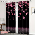 2 tk Pimendav Kardin Roosad T&auml;hed Pol&uuml;ester Magamistoa ja Elutoa jaoks Masinpestav Privaatsust Parandavad Kardinad 100*150 Grommet Top 1pcs