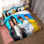 Uus Tokio Hotel voodipesukomplekt 3D-tr&uuml;kiga Moodne rokkb&auml;ndi Kodu kaunistamine Poiss T&uuml;druk Kuninglik suurus Voodipesukomplekt Tekikate Padjap&uuml;&uuml;r EU Single(135*200cm)3pcs