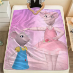 Angelina Ballerina Prindiga Flanellitekk, K&otilde;rge kvaliteediga Mugav K&otilde;ikideks Hooaegadeks, Kodu Sisustus, Soojus ja Mugavus 150cm x 200cm pink