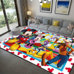 1 tk Miki ja Minnie piirkonnamatt, libisemiskindel p&otilde;randamatt, multifilmitegelase disain, pehme samet, ruumidekoratsioon, pestav 100cm by 120cm black