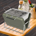 BBQ Grill Large Portable Notebook Shaped Easy to Store Compact Tailgating Wire Meshes Cookout Tools Medium