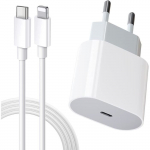 Kiirlaadija - Apple - iPhone 20W - USB C - Kaabel 1m - &Uuml;hildub iPhone 14/13/12/11-ga