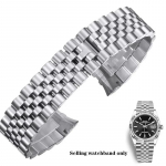 Luksuslik roostevabast terasest kellarihm Jubilee jaoks Rolexile Metallist kaardus otsaga rihm Tugev asendusk&auml;ev&otilde;ru 13mm 17mm 20mm 21mm 20mm