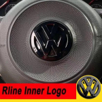 VOLKSWAGEN VW Volkswagen L&auml;ikiv must rooliratta embleemi kate Golf 7 Rline logo mustaks roolirattale &scaron;okolaad