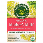 Traditional Medicinals, Orgaaniline emapiim&reg;, originaalse fenkoli ja lambal&auml;&auml;tsega, kofeiinivaba, 16 pakitud teepakikest, 0,99 untsi (28 g)