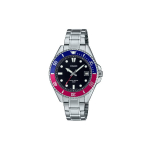 CASIO MDV 10D 50m Veekindel Kvartsmehhanism Roostevabast Terasest Rihmaga K&auml;ekell Naiste Kell Must T&auml;hik MDV-10D-1A3V Black Dial