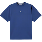 Stone Island Logo Prindiga &Uuml;mmarguse Kaelusega L&uuml;hikeste Varrukatega T-s&auml;rk Meeste Topid Sinine K1S1521002RCS0153-V0028 M