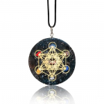 Must On&uuml;ks, Obsidiaan, Turmaliin, Lapis Lazuli, Selge Kvarts, Amet&uuml;st Orgon Ripats 7 T&scaron;akra Kristall Ehted Meditatsiooni Tarvikud