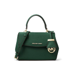 Michael Kors MK Ava Vintage Logo Ripats Klapp Nahast &Otilde;la Crossbody Minikott Naiste kotid Tume-Roheline 32F5GAVC1L-MOSS Basic Set (Bag+Dust Bag)