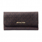 Michael Kors MK Jet Set Travel Tr&uuml;kitud Logoga Kaetud L&otilde;uendrahakott Suur Naiste rahakott Pruun 35F8GTVF3B-BROWN Basic Set (Bag+Dust Bag)
