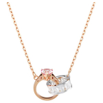 Swarovski Connexus Roosa S&uuml;dame Topeltr&otilde;ngas Ripatsiga Kaelakee Kuupmeetrilise Tsirkooniumiga Naiste kaelakee Roosakuld 5690036 Box (Random Color)