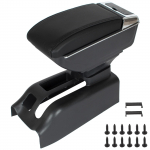 VW Bora 98-05 k&auml;etugi panipaiguga MUST &Ouml;KO NAHK + paigalduskomplekt