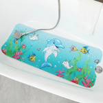 1 tk suur libisemiskindel vannimatt, PE Cartoon Easy-Clean laste vannitoakaunistus 100cm*40cm blue