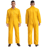 Meeste &uuml;hes t&uuml;kis t&ouml;&ouml;kombinesoon S-3XL Allakeeratav krae Pikkade varrukatega N&ouml;&ouml;bitav Kulumiskindel Kombinesoon &Uuml;hes t&uuml;kis Uniformid M yellow