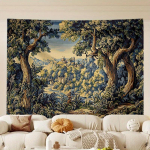 Vintage Euroopa Metsamaastiku Vaip Retro Kootud Stiilis Loodusmaastik Seinakate Elutoa Magamistoa Kodu Dekooriks 150x200cm(60x80in) gray
