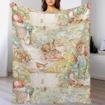Beatrix Potteri maailm suur vana vintage illustratsiooniga viskepadi telkimiseks laste tekid 102x76cm(40x30in)
