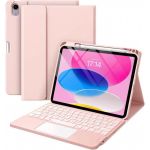 iPad Air 11 Tahvelarvuti Kaitse&uuml;mbris V&auml;rvilise Taustvalgustusega Klaviatuuri ja Pliiatsihoidjaga, 10.2 Mudelitele iPad 11 (A16) 2025/iPad 10 10.9'' 2022 Compatible pink