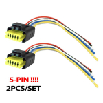 2 tk Peugeot Citroen 5-pin bensiini gaasipedaali asendianduri pistikupesa juhtmestik FOR 207 C3 C4 yellow