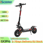 iScooter GX3Pro 50KM/H Elektriroller 1200W V&otilde;imas T&otilde;ukeratas 48V 17.5Ah 11-tolline Libisemisvastane Maastikurehviga T&otilde;ukerattad 60km Maksimaalne S&otilde;iduulatus GX3Pro 50KM/H must