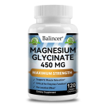 Magneesiumgl&uuml;tsinaat 450 mg Toidulisand, Maksimaalne Tugevus, 120 Kapslit Pudelis 120 Capsules gray