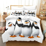 Luksuslik uus 3D-tr&uuml;kiga multifilmimadagaskari pingviini voodipesukomplekt poistele t&uuml;drukutele Twin Queen Size tekikott lastele t&auml;iskasvanutele kodutekstiil 70x133cm 3pcs