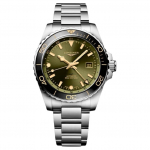LONGINES HydroConquest seeria automaatne mehaaniline liikumine 300 meetrit veekindel roheline sihver roostevabast terasest korpus roostevabast terasest rihm L38904066 roheline