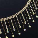 90cm Kristall-Strass-Tassel K&uuml;&uuml;niskett &Otilde;mblemine Liimimine Selge Strass-Fransenbesatz Kett Dekoratiivne K&auml;sit&ouml;&ouml; Pulmakleit Ise tegemine 1Yard