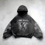 Piiri&uuml;lene pestud kapuutsiga kampsun pullover hoodie kevad ja s&uuml;gis high street meeste ja naiste sama kampsun mitmek&uuml;lgne pealmine osa XXXL gray