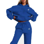 Euroopa ja Ameerika ins personaalne tr&uuml;kitud kampsun pullover kapuutsiga komplekt retro jakk t&auml;navatrend y2k XL blue