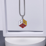 Trendikas &Otilde;li Tilkuv Rubiku kuubik Naiste Ins L&otilde;bus Ripats Ehted Unisex Hip-hop Ripatsiga Kaelaehe 50cm(Necklace Size)