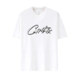 Corteiz Series Uus l&uuml;hikeste varrukatega Corteiz Rules The World Must-valge T-s&auml;rk S white