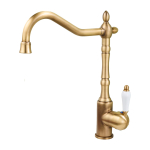 Antiikne kuldne t&auml;isvask 3-in-1 k&ouml;&ouml;gisegisti: Kuum/K&uuml;lm Vesi Valamu ja K&ouml;&ouml;giviljade Pesubasseini jaoks, Pritsmekindel Disain Comes with two 60cm cold and hot water inlet hoses beige