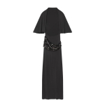 Naiste seljataoline litritega lapitehnika maksikleit Elegantne laia varrukaga pikk kleit Feminine Uus mood &Otilde;htupidu Igap&auml;evased hommikumantlid XS must