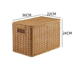 Suur plastist hoiukast kaanega Kootud disainiga Korraldaja Kapi Kapi Elutuba Mittekokkupandav Tolmukindel Light Coffee Color with Lid, 36x22x24cm beige