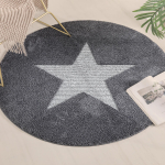 Pehme &uuml;mmargune vaip &ndash; libisemiskindel pl&uuml;&uuml;sist &uuml;mmargune vaip elutuppa, magamistuppa v&otilde;i lastetuppa Diameter 90cm(35in) gray