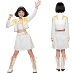 Laste Kpop Cosplay Demon Slayer Rumi Zoe Mira Kost&uuml;&uuml;m Huntrix T&uuml;drukutele Riietus Iidolir&uuml;hma Rolli m&auml;ngimine Halloweeni Karnevalikost&uuml;&uuml;m 120cm white