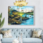 T&auml;isruudukujuline teemantmaaling Pitsimajake Maastik 5d Teemanttikandid Teemantpilt 20*30 cm