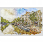 Teemantmaal Ristpistes Retro City Teemanttikandid Kristall Teemantpildid Kodukaunistus 20X30CM
