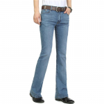 Meeste Denim Bootcut P&uuml;ksid 70ndate Western Cowboy Bell Alt laienevad teksad p&uuml;ksid vabaaja pluss suurus 36