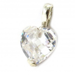 Les Tr&eacute;sors De Lily [G1636] - Pendentif Argent 'Coeur Cristal' Blanc valge