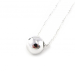 Les Tr&eacute;sors De Lily [H5547] - Collier Argent 'Billes' argent&eacute; (rhodi&eacute;) - 1 cm h&otilde;be